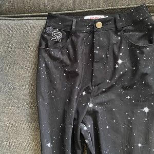 So Real mesh pants . Black with white stars .